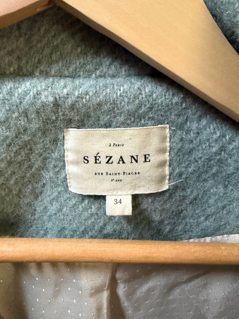 Sézane Léo Coat in Vintage Blue